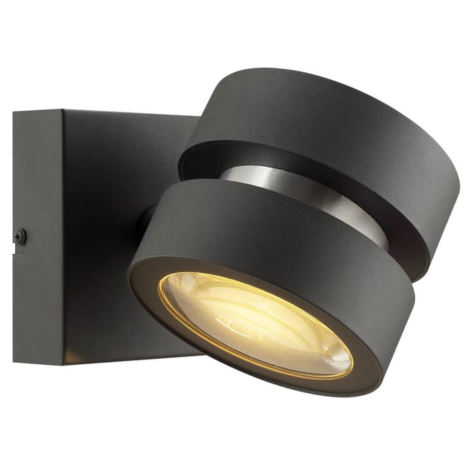 Brilliant LED wandlamp Glow-Sphere, zwart, Ø 13 cm, metaal, 2-lamps.