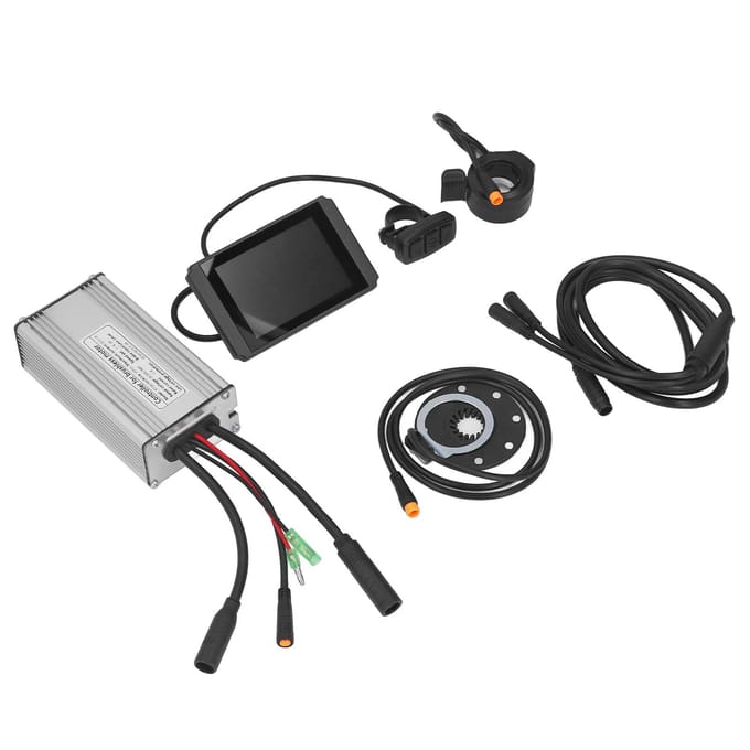 Elektrische Fiets Modificatie Kit Waterdichte 22A Controller en LCD8H Display Set voor 500W Geared Motor gray