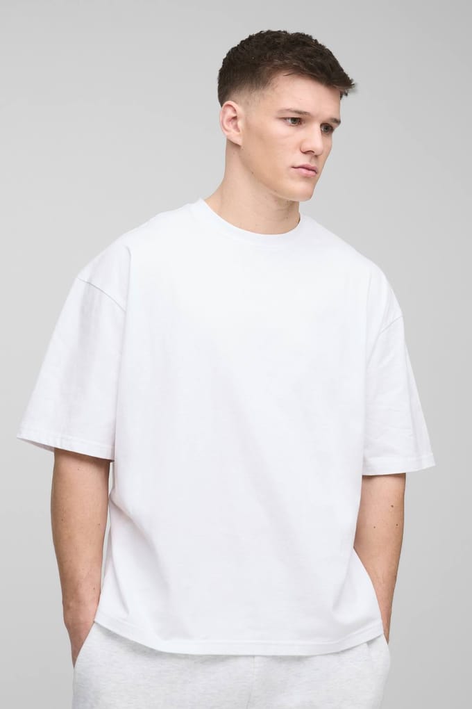 Tall Oversized Boxy Essential T-Shirt | White | Size Small