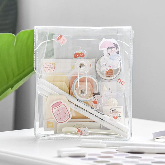 Draagbare Transparante Map Documenttas Pouch Plastic Envelop Rekening Factuur Opbergorganizer met transparant