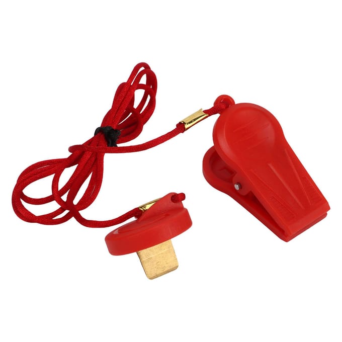 2 stuks veiligheidsschakelaar voor loopband, noodstopmagneet, sleutel met ronde inzet, rood red