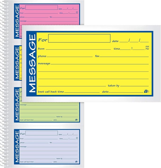 Spiraal Telefoon Berichtenboek - 200 Duplex Sets, Diverse Kleuren, Compact Formaat