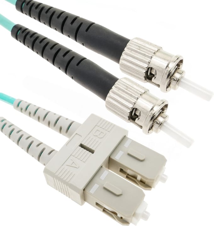 BeMatik - 1m ST naar SC Multimode (MM) Duplex OM4 glasvezelkabel