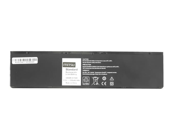 Mitsu - Dell Latitude E7440 Batterij - 11.1V - Geen Geheugeneffect - Compatibel