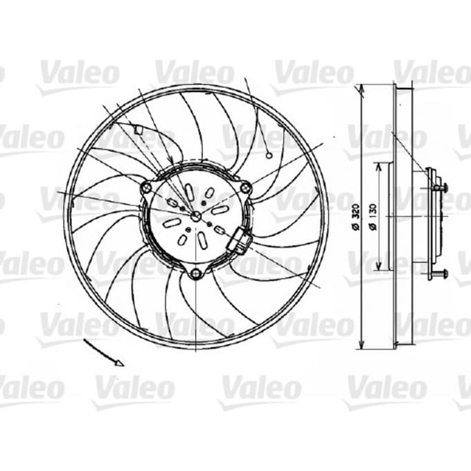 Koelventilatorwiel, motorkoeling VALEO 696082