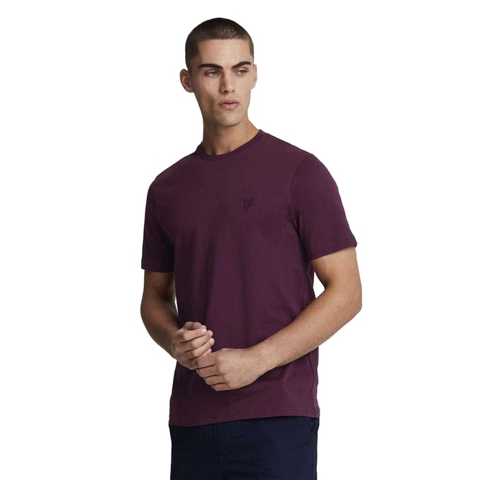 Lyle & Scott Heren T-shirt met 'Tonal Eagle'-print en ronde hals (Rood)