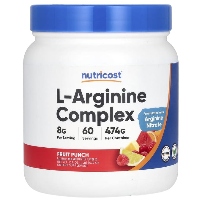 Nutricost, Complexe de L-Arginine, Punch aux fruits, 16,9 oz (474 g)