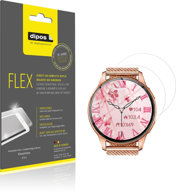 dipos – 2x Beschermfolie geschikt voor Doomixs Y11 | 3D Full Cover Screenprotector | 100% Passend