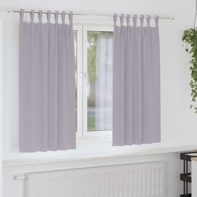 vidaXL - Blackout - Gordijnen - met - Ringen - 2 - st - Metaalgrijs - 175 - x - 140 - cm