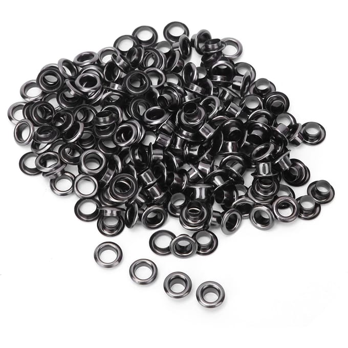 100 Set Messing Oogje Kleding Tas Accessoire Dubbelzijdig 4mm Oogje Grommet Kit Silver Black black