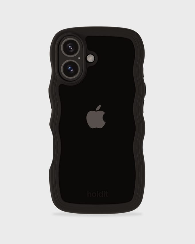 Phone Case Wavy Black/Transparent iPhone 16 Plus