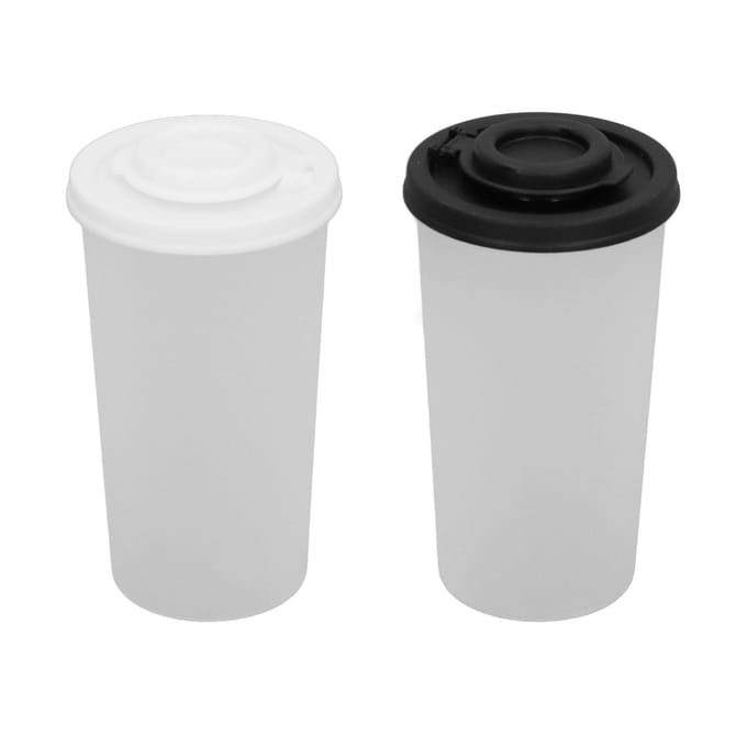 2 Stuks Grote Zout- en Peperstrooier Herbruikbare Kruidenstrooier voor Buiten Kamperen Picknick white
