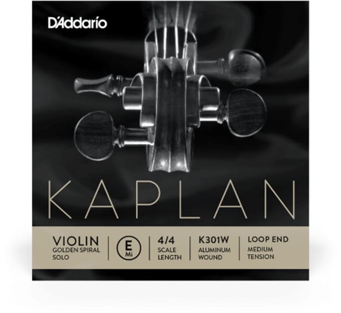 D'Addario K301W Kaplan Golden Spiral Solo Wound Loop End Violin Single E String, 4/4 Scale, Medium Tension - Losse E snaar viool
