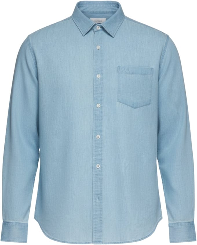 OMBRE Overhemd - Regular Fit - Katoen - Lange Mouw Lichtjeansblauw L