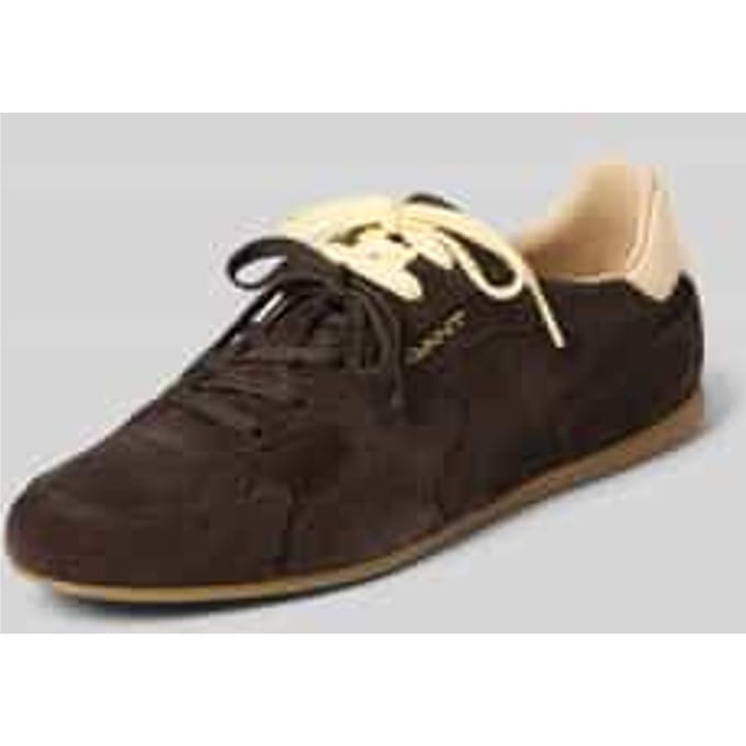 Sneaker van leer met labeldetail model 'Sperly'