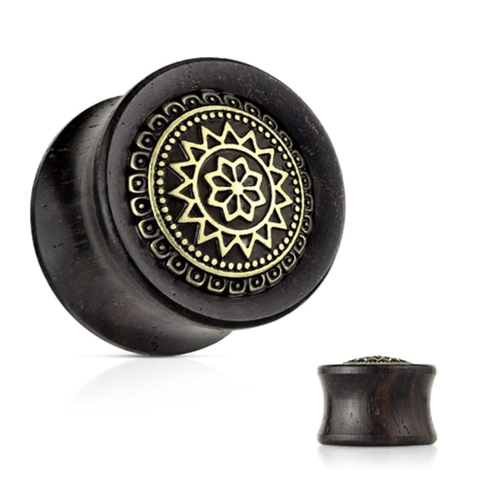 12 mm Double-flared plug tribal sun shield ©LMPiercings
