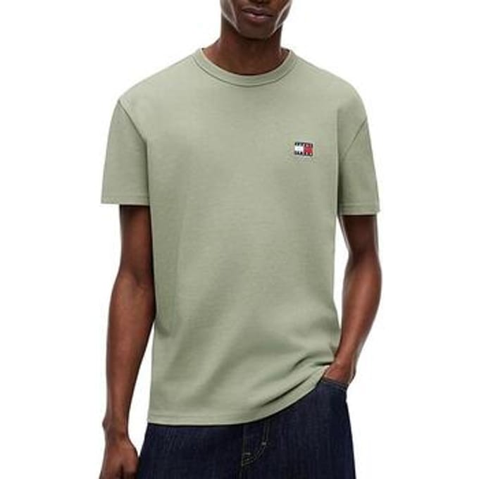 Tommy Hilfiger Regular Badge Tee Ex Spring Olive Größe: S | Basic T-Shirts Outlet | Herren | Grün