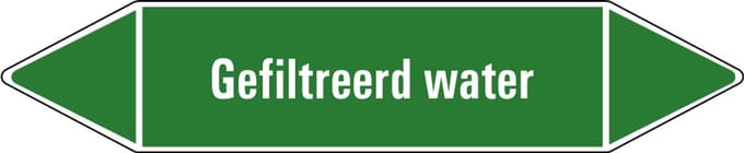 Gefiltreerd water leidingmarkering op vel 126 x 26 mm - 5 per vel