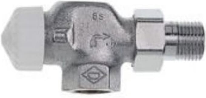 Heimeier V exact radiatorafsluiter haaks at 15 1/2 vernikkeld