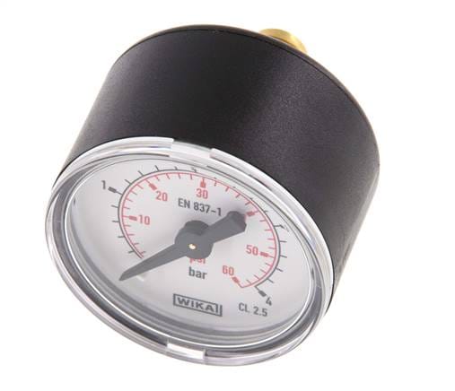 0..4 Bar Manometer Achteraansluiting Kunststof/Messing 40 mm Klasse 2.5