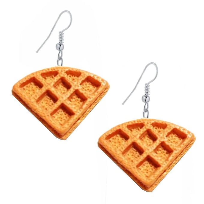 Fako Bijoux® - Oorbellen - Bakkerij - Wafels -24x38mm