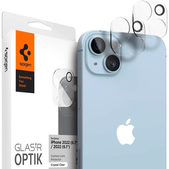 Spigen GLAStR Optik Camera Lens Protector - Camera eiland bescherming (2-pack) voor de Apple iPhone 14 / 14 Plus