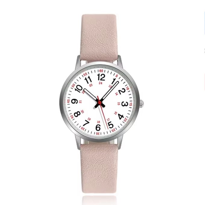 Trendy horloge met licht roze band