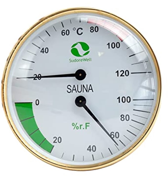 Sauna klimaatmeter met thermometer en hygrometer Ø130mm