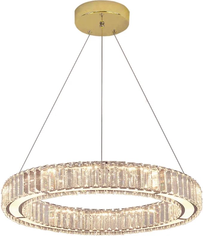 TooLight Gouden kristallen hanglamp - verstelbare hoogte - 50 x 100 cm