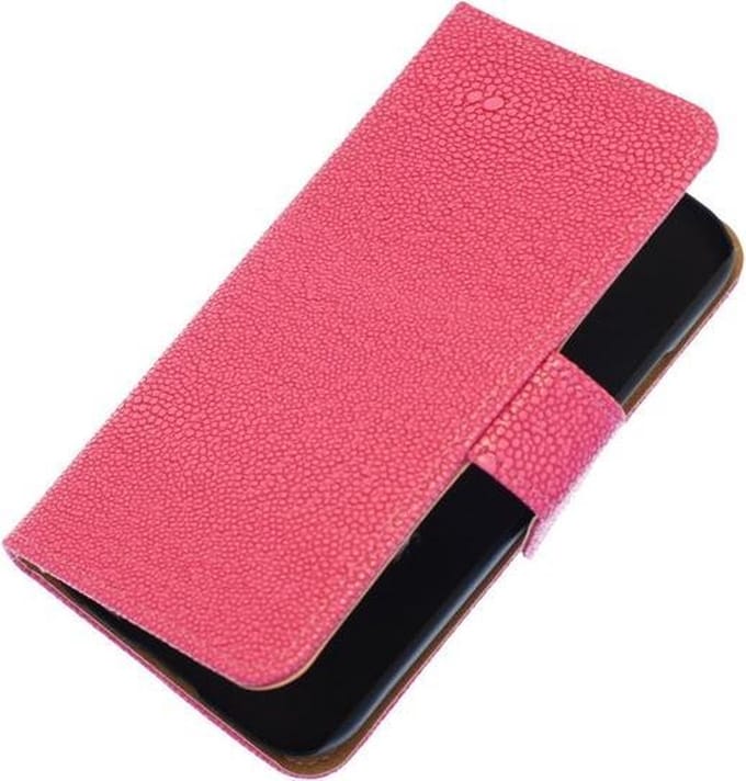 Roze Ribbel booktype wallet cover hoesje voor HTC One M9