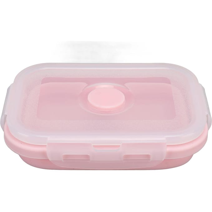 Opvouwbare Siliconen Voedselbewaarcontainer Hittebestendig Magnetronbestendig Lunchbox 350ml white