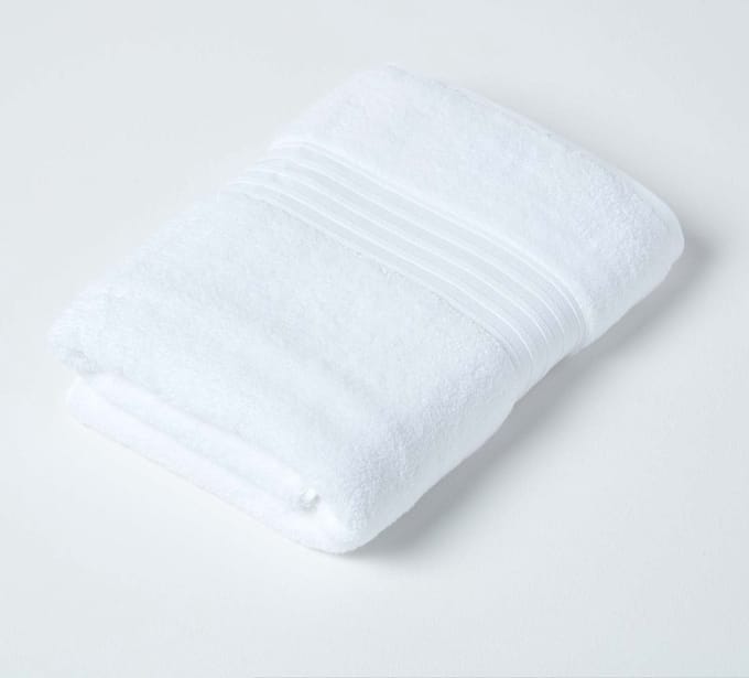 Homescapes Zero Twist Supima katoenen badhanddoek, wit
