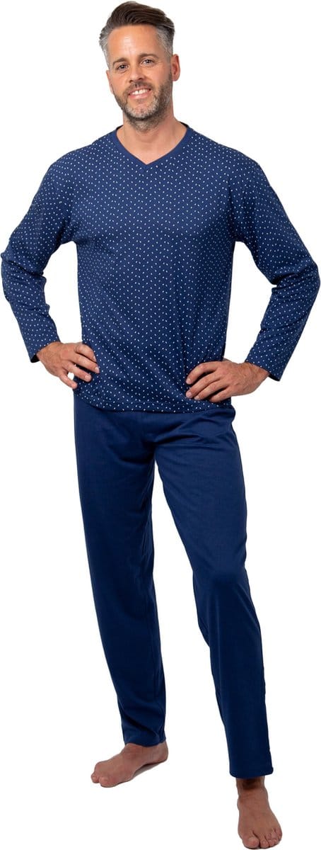 Amantes Pyjama Heren Royal blauw Allover print - V Hals - Maat M