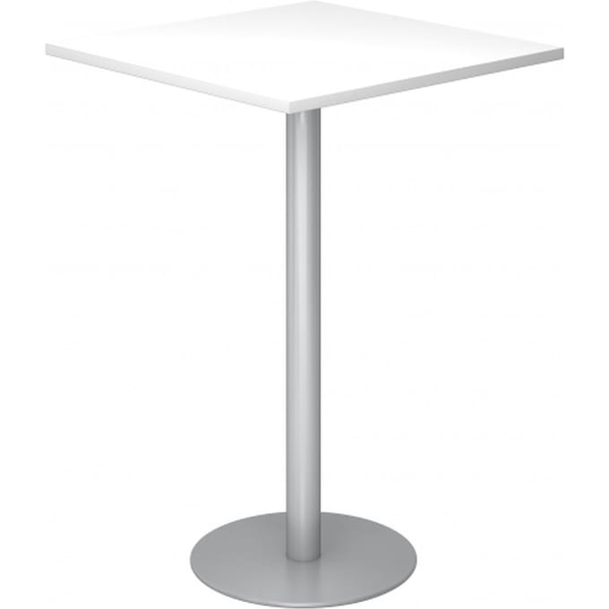 BISTRO H88Q S - Systeem conferentietafel Wit 80 x 80 Zilver