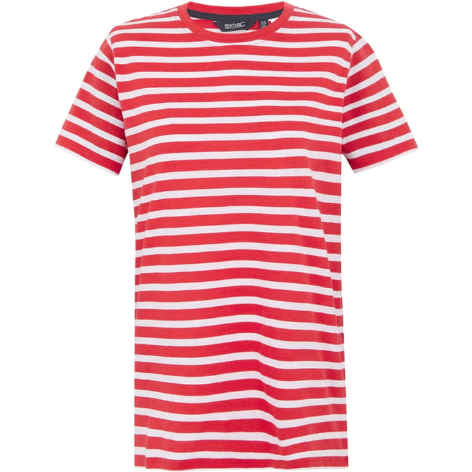 Regatta Dames/Dames Bayletta Gestreept T-shirt (Hoog risico Rood/Wit)