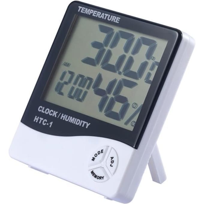 Horloge - Elektronisch LCD - Temperatuur en vochtigheid - Binnen - Digitale wekker