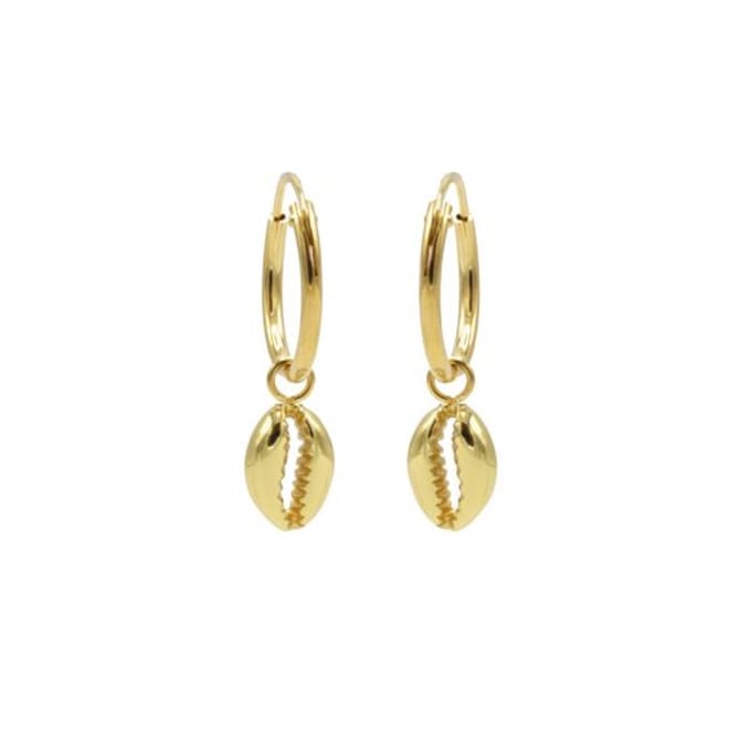 Karma symbols oorbel shell goud M2338