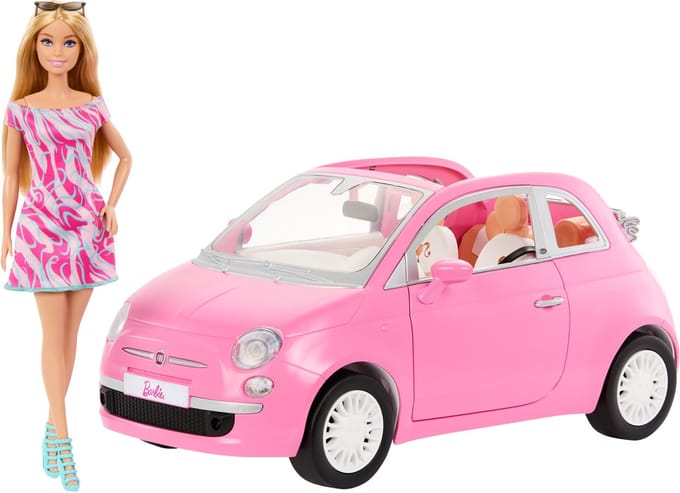 Barbie met Fiat 500 Speelpoppen