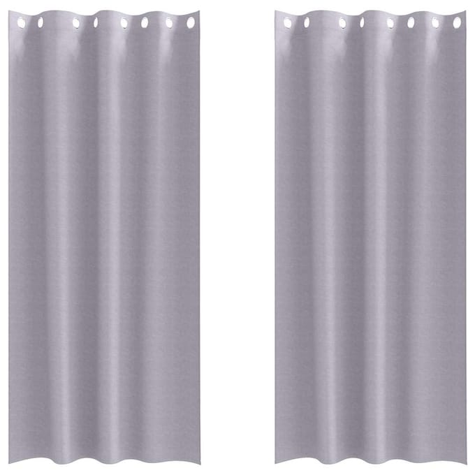 vidaXL - Blackout - Gordijnen - met - Ringen - 2 - st - Metaalgrijs - 260 - x - 140 - cm