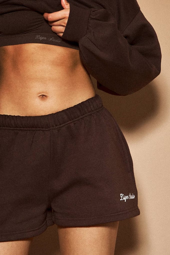 Dames Dsgn Studio Sweat Short | Dark Chocolate | Maat: XL