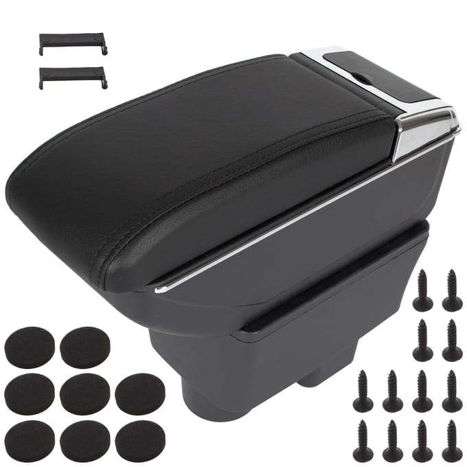 MODECAR - Armsteun met Opbergruimte - Zwart - Voor Skoda Fabia II - 2006-2014