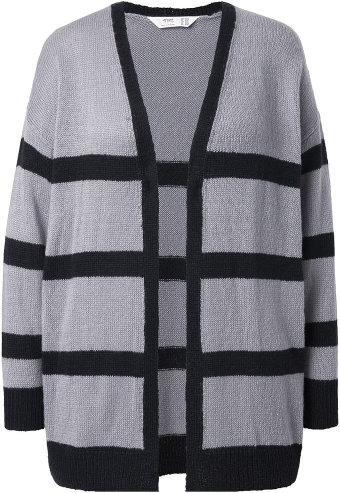 Angel of Style - Dames - Vest oversized gestreept - Loodgrijs - Maat 54+