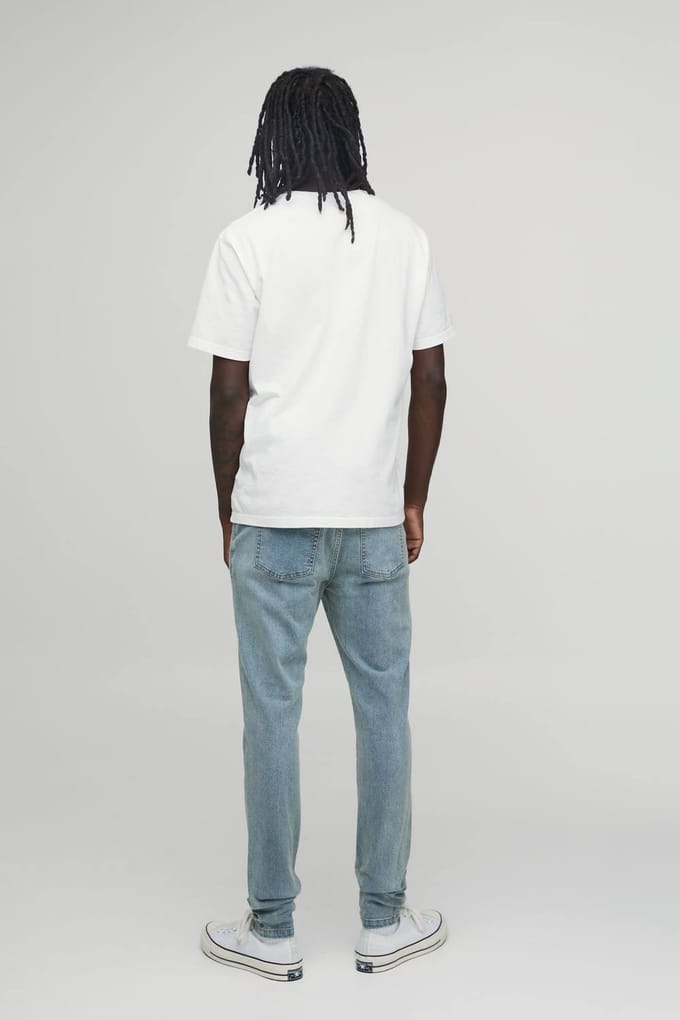 Essential Skinny Fit Stretch Washed Jeans | Stonewash | Size 54R