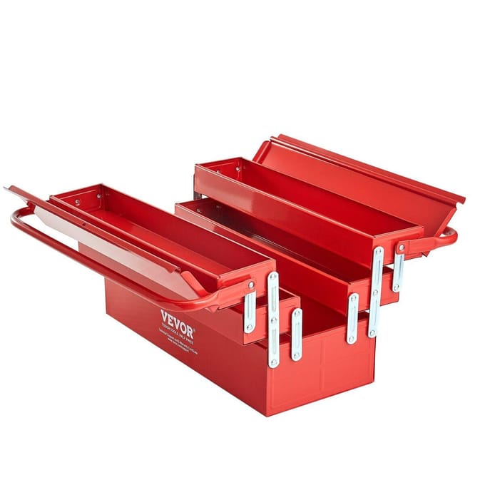 Boîte à outils 18 pouces 3 niveaux 5 tiroirs Pliante Cantilever avec poignée