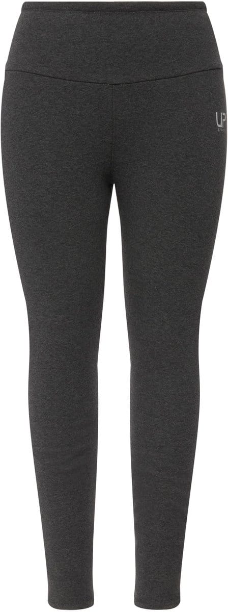 Ulla Popken - Dames - Leggings voering van geweven bont extra warm hoge taille - Antraciet melange - Maat 54+
