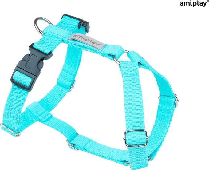 Amiplay Harnas verstelbaar guard Samba turkoois maat-M / 25-40x35-55x2cm