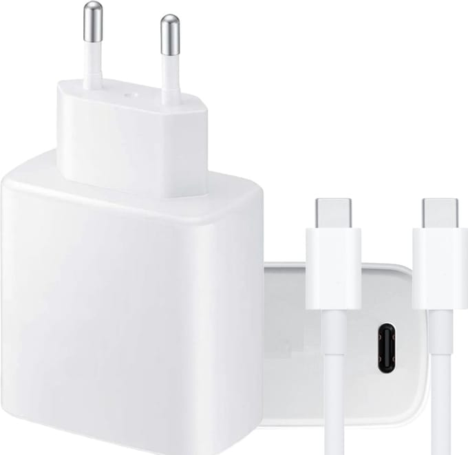 45W USB C Stekker met USB C naar USB C Oplader - Voor A54, A25, A23, A05s - Snel Lader - Kabel USB C