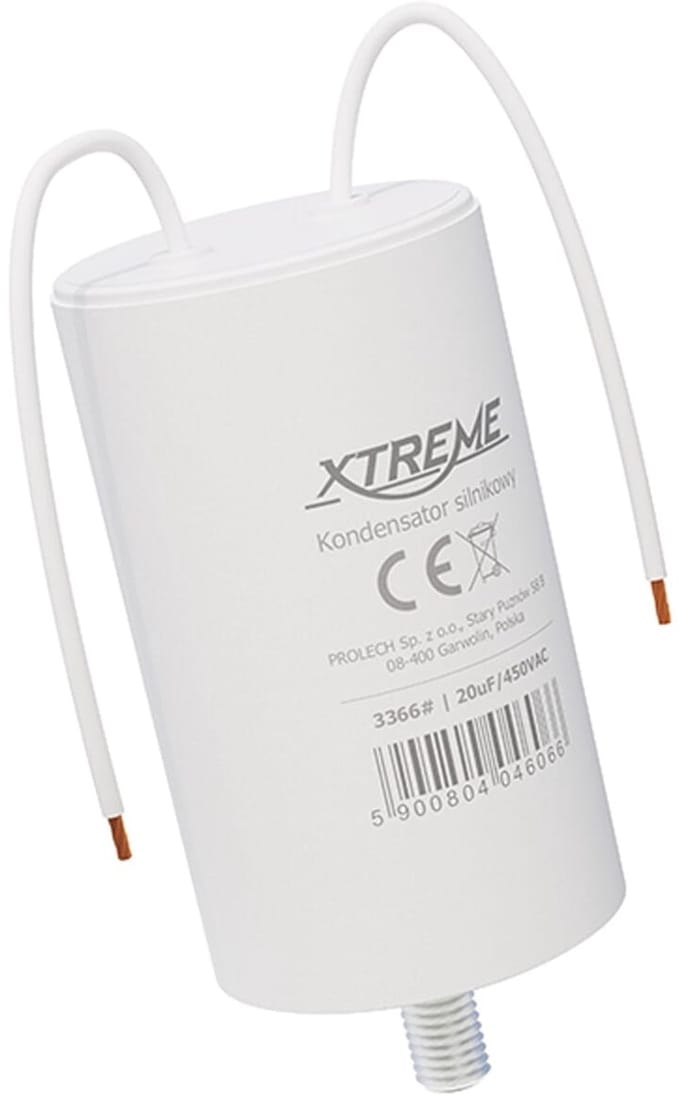 XTREME Motorcondensator 20µF 450V AC - Condensator met Kabels - Start/Bedrijf