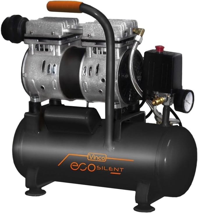 Stille 8 Liter Olvrije Compressor met Geluiddemper 8 Bar
