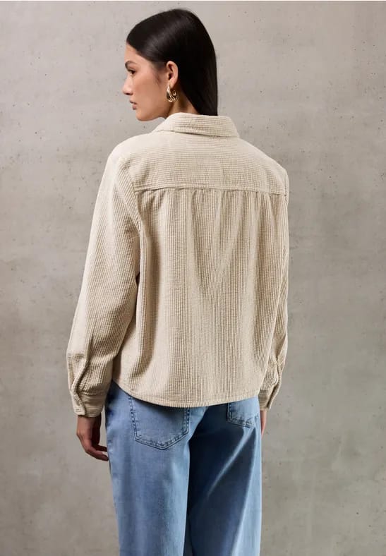 Zachte corduroy overhemdblouse
